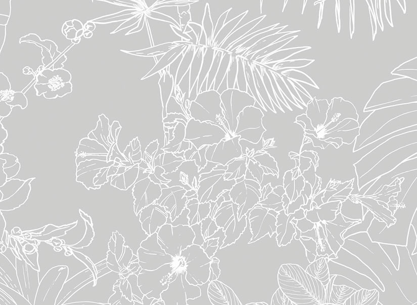 Papier peint Jungle Tropical Fond Gris Medium